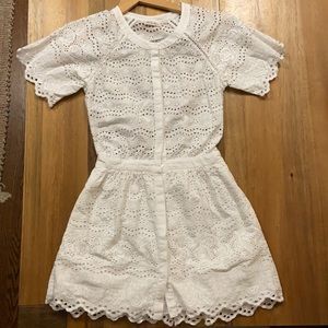 Love Shack Fancy Mini White Eyelet dress